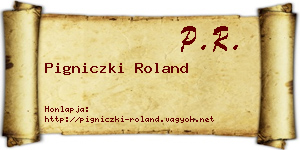 Pigniczki Roland névjegykártya
